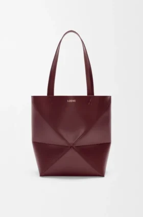 Medium Puzzle Fold Tote bag in glanzendes Kalfsleer