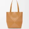 Medium Puzzle Fold Tote bag in glanzendes Kalfsleer Medium Puzzle Fold Tote bag in glanzendes Kalfsleer