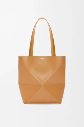 Medium Puzzle Fold Tote bag in glanzendes Kalfsleer