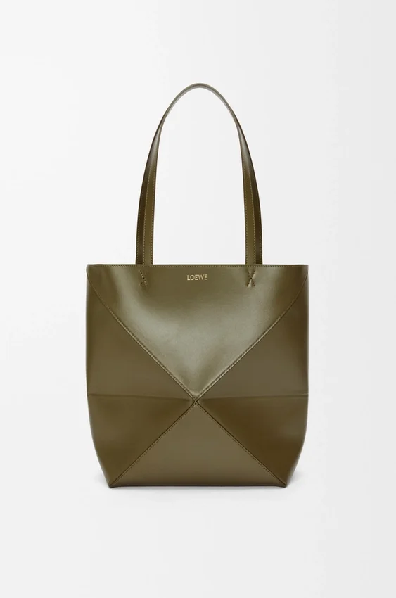 Medium Puzzle Fold Tote bag in glanzendes Kalfsleer Medium Puzzle Fold Tote bag in glanzendes Kalfsleer