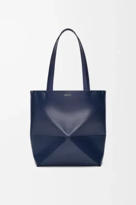 Medium Puzzle Fold Tote bag in glanzendes Kalfsleer