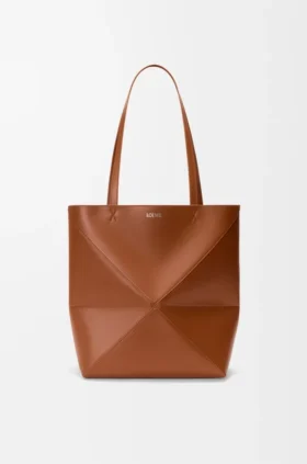 Medium Puzzle Fold Tote bag in glanzendes Kalfsleer