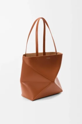 Medium Puzzle Fold Tote bag in glanzendes Kalfsleer