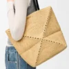 Medium Puzzle Fold Tote bag in raffia