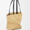 Medium Puzzle Fold Tote bag in raffia