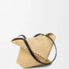 Medium Puzzle Fold Tote bag in raffia