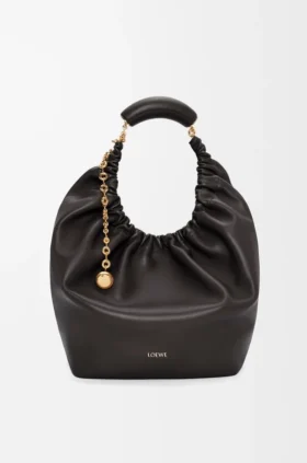 Medium Squeeze-tas van zacht nappa-lamsleer