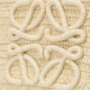 Middelgrote Eclipse-mand van raffia en kalfsleer