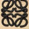 Middelgrote Eclipse-mand van raffia en kalfsleer