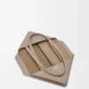 Middelgrote horizontale Puzzle Fold-tote bag van zacht generfd kalfsleer