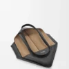 Middelgrote horizontale Puzzle Fold-tote bag van zacht generfd kalfsleer