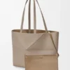 Middelgrote horizontale Puzzle Fold-tote bag van zacht generfd kalfsleer