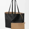 Middelgrote horizontale Puzzle Fold-tote bag van zacht generfd kalfsleer