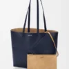 Middelgrote horizontale Puzzle Fold-tote bag van zacht generfd kalfsleer