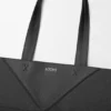Middelgrote horizontale Puzzle Fold-tote bag van zacht generfd kalfsleer