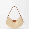 Middelgrote loewe Swing-tas van raffia en kalfsleer Middelgrote loewe Swing-tas van raffia en kalfsleer