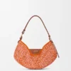 Middelgrote loewe Swing-tas van raffia en kalfsleer Middelgrote loewe Swing-tas van raffia en kalfsleer