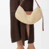 Middelgrote loewe Swing-tas van raffia en kalfsleer Middelgrote loewe Swing-tas van raffia en kalfsleer