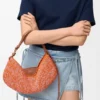 Middelgrote loewe Swing-tas van raffia en kalfsleer Middelgrote loewe Swing-tas van raffia en kalfsleer