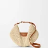 Middelgrote loewe Swing-tas van raffia en kalfsleer Middelgrote loewe Swing-tas van raffia en kalfsleer