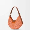 Middelgrote loewe Swing-tas van raffia en kalfsleer Middelgrote loewe Swing-tas van raffia en kalfsleer