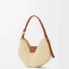 Middelgrote loewe Swing-tas van raffia en kalfsleer Middelgrote loewe Swing-tas van raffia en kalfsleer