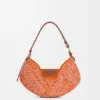 Middelgrote loewe Swing-tas van raffia en kalfsleer Middelgrote loewe Swing-tas van raffia en kalfsleer
