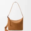 Middelgrote Loop Hobo van suède kalfsleer