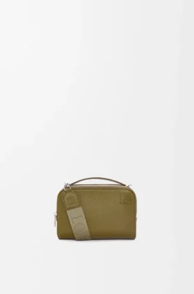 Mini-crossbody-cameratas van zacht generfd kalfsleer