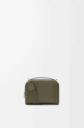 Mini-crossbody-cameratas van zacht generfd kalfsleer