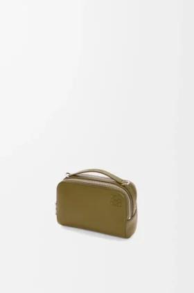 Mini-crossbody-cameratas van zacht generfd kalfsleer