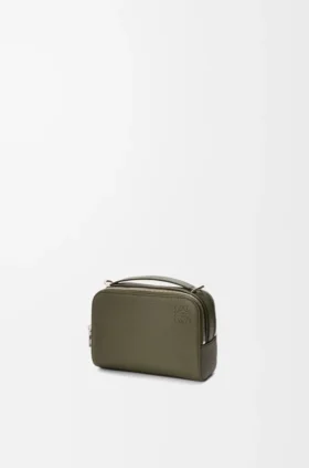 Mini-crossbody-cameratas van zacht generfd kalfsleer