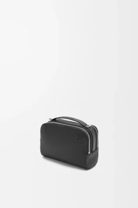 Mini-crossbody-cameratas van zacht generfd kalfsleer
