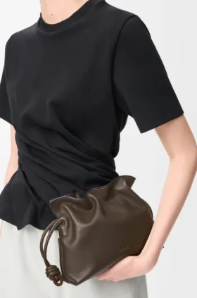 Mini Flamenco-clutch van nappa-kalfsleer
