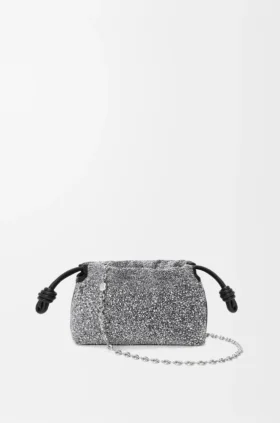 Mini Flamenco Purse met kralen en nappa-lamsleer Mini Flamenco Purse met kralen en nappa-lamsleer