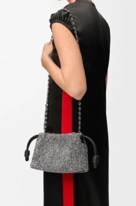 Mini Flamenco Purse met kralen en nappa-lamsleer Mini Flamenco Purse met kralen en nappa-lamsleer