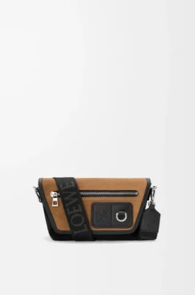 Mini Flex Messenger van canvas en suède