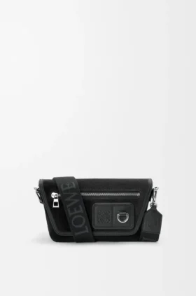 Mini Flex Messenger van canvas en suède