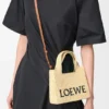 Mini Loewe Font Tote in raffia