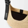 Mini Punch Hole Hobo van raffia en kalfsleer Mini Punch Hole Hobo van raffia en kalfsleer