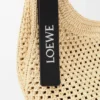 Mini Punch Hole Hobo van raffia en kalfsleer Mini Punch Hole Hobo van raffia en kalfsleer