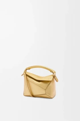 Mini Puzzle Edge-tas van gelamineerd lamsleer