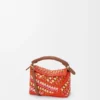 Mini Puzzle Edge-tas van raffia en kalfsleer Mini Puzzle Edge-tas van raffia en kalfsleer