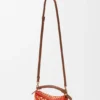 Mini Puzzle Edge-tas van raffia en kalfsleer Mini Puzzle Edge-tas van raffia en kalfsleer