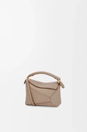 Mini Puzzle Edge-tas van zacht generfd kalfsleer