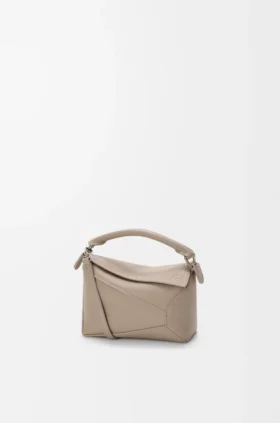 Mini Puzzle Edge-tas van zacht generfd kalfsleer