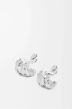 Nest kleine hoepeloorbellen van sterlingzilver en email