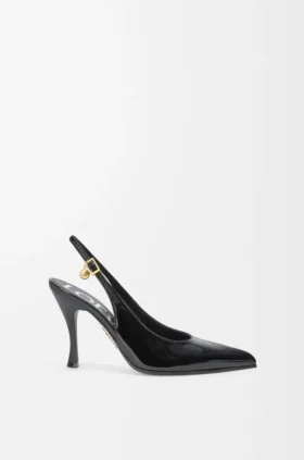Nieuwe Comic-pumps met slingback in gemengd leer