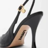 Nieuwe Comic-pumps met slingback in gemengd leer Nieuwe Comic-pumps met slingback in gemengd leer