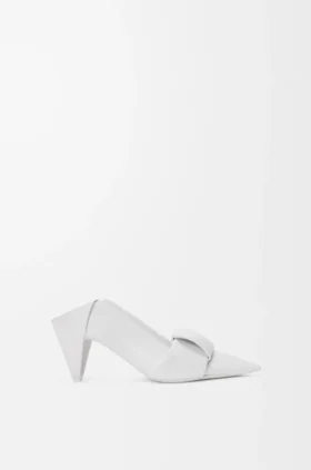 Origami-pumps met open achterkant van lamsleer